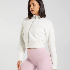 GYMSHARK X WHITNEY SIMMONS Eyelash Knit Jacket Skylight White